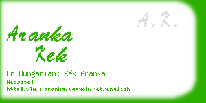 aranka kek business card